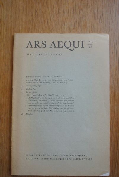 Redactie - ARS AEQUI XVII (1968), Juridisch studentenblad