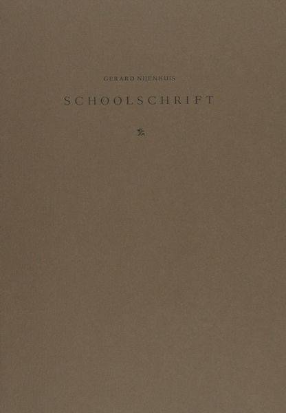Nijenhuis, Gerard. - Schoolschrift. 10 sonnetten.