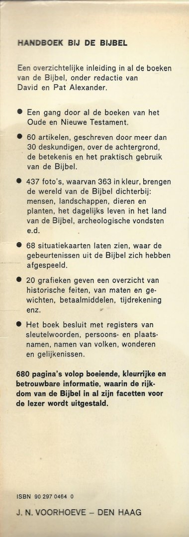 Alexander, David en Pat (redactie) - HANDBOEK BIJ DE BIJBEL - DE WERELD VAN DE BIJBEL IN WOORD EN BEELD Alexander, David en Pat (redactie) - HANDBOEK BIJ DE BIJBEL - DE WERELD VAN DE BIJBEL IN WOORD EN BEELD
