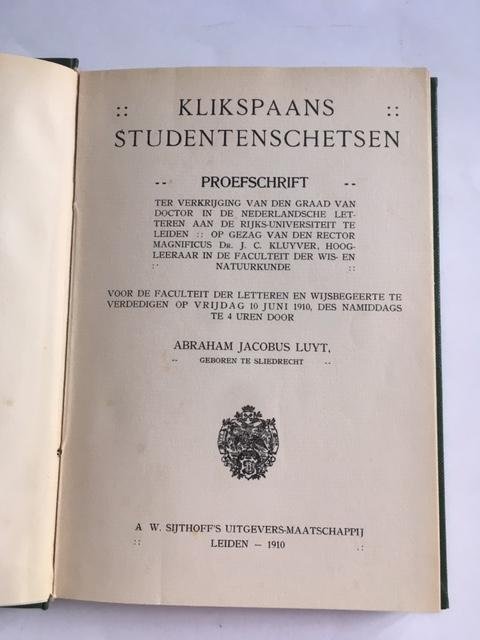 Luyt, Abraham Jacobus - Klikspaans studentenschetsen