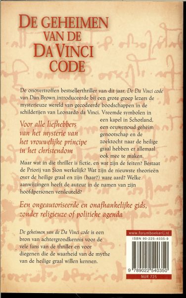 Cox, Simon met kleuren foto's Nederlandse vertaling door Theo en Ingrid van de ster & Sterling Waen - De geheimen van de Da Vinci code .. Wat zijn de feiten en wat is fictie