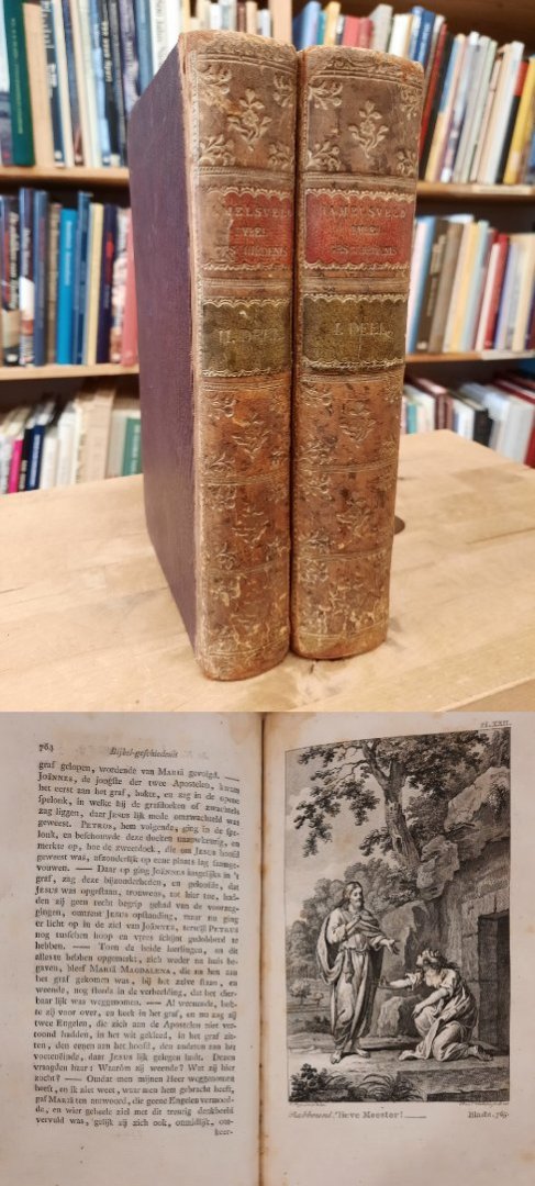 HAMELSVELD, YSBRAND VAN. - Bijbel-geschiedenis. Door Y. van Hamelsveld. In twee deelen, met platen. Eerste deel. Behelzende de geschiedenis van Adam tot Christus. Tweede deel: Behelzende de geschiedenis van Christus, tot de verwoesting van de stad en den tempel van Jeru...