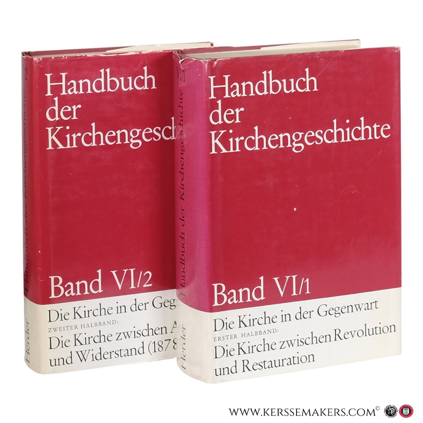 Aubert, Roger / Jedin, Hubert (Hg.) - Die Kirche in der Gegenwart. Band VI, Erster Halbband: Die Kirche zwischen Revolution und Restauration. Zweiter Halbband: Die Kirche zwischen Anpassung und Widerstand (1789–1914). [2 volumes].