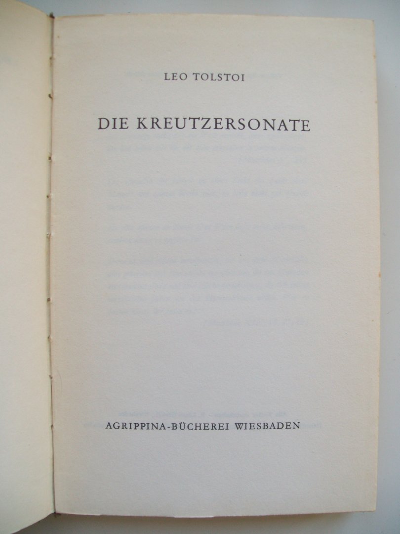 Tolstoi, Leo - Die Kreutzersonate (DUITSTALIG)