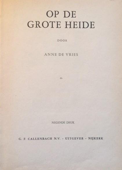 Anne de Vries - Op de grote heide