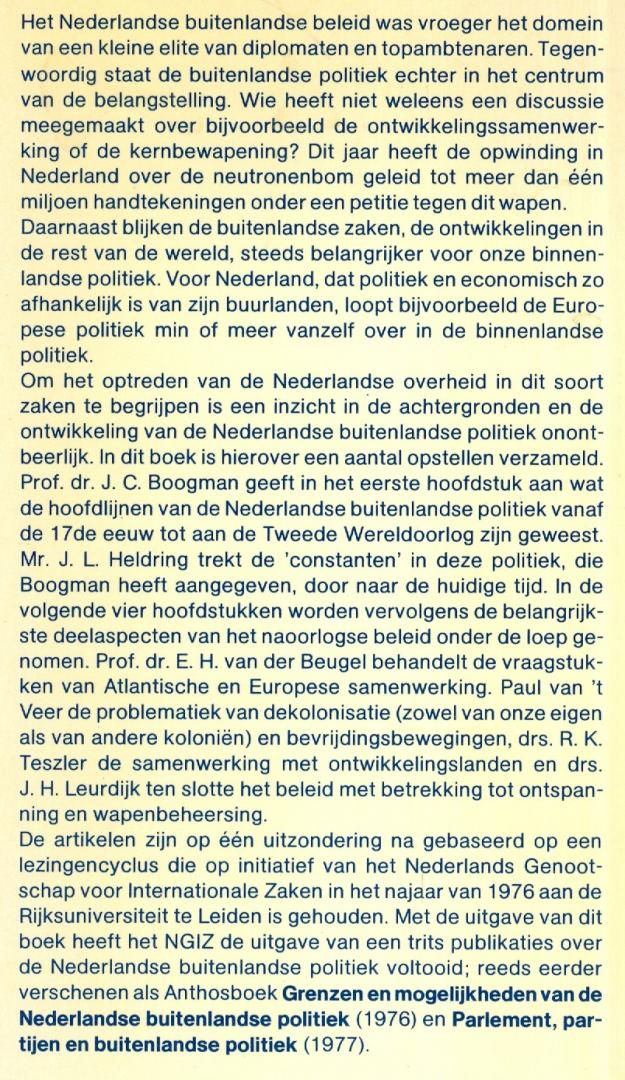 Beugel, E.H. van der , e.a. - Nederlands buitenlandse politiek-  heden en verleden