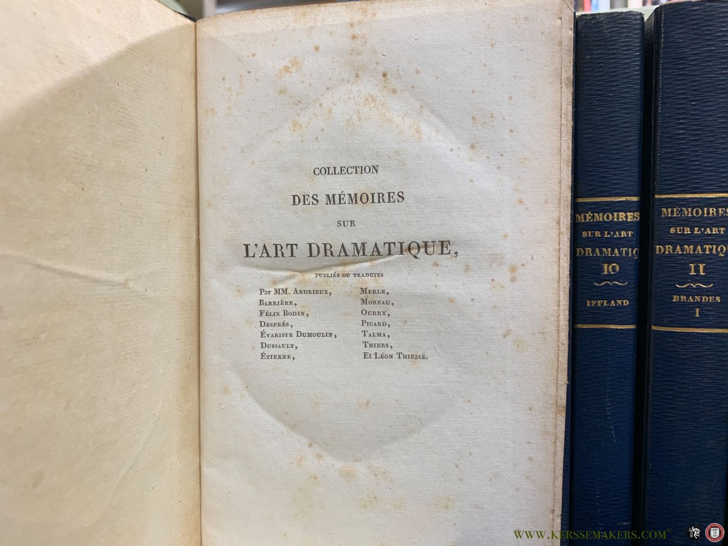 Andrieux / Barriere / Felix Bodin / Despres / Merle / Moreau / etc. - Collection des mémoires sur l'art dramatique [ 14 volumes ] Mémoires de Mlle Clairon / de Mistriss Bellamy / sur Molière et sur Mme Guérin, sa veuve / de Goldoni / sur Garrick et sur Macklin / de Mlle Dumesnil / de Préville, et de Dazincourt ...