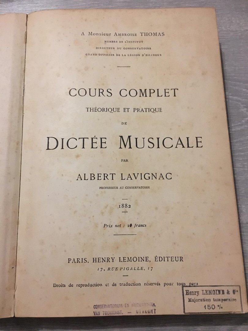 Albert Lavignac - Cours complet theorique et pratique de dictee musicale