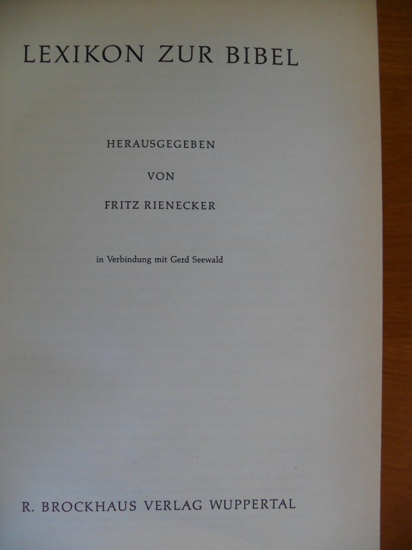 Rienecker Fritz (herausgegeben) - Lexikon zur Bibel