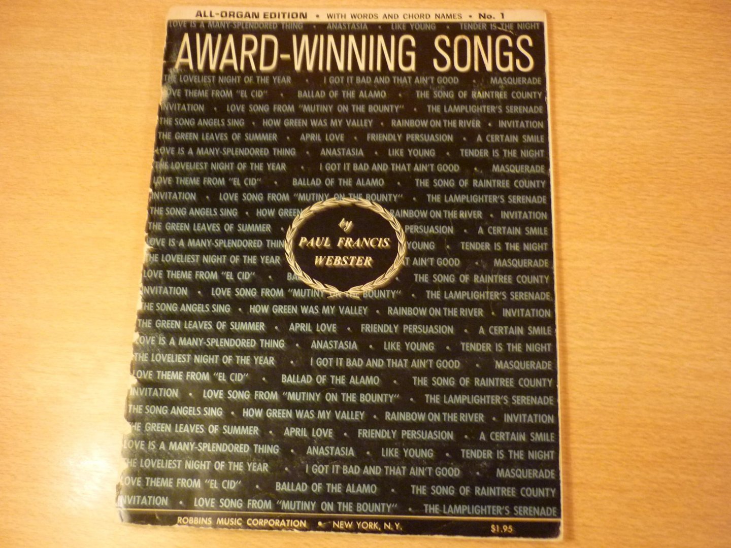 Webster; Paul Francis - Award-Winning Songs (arranged by Frank Metis)