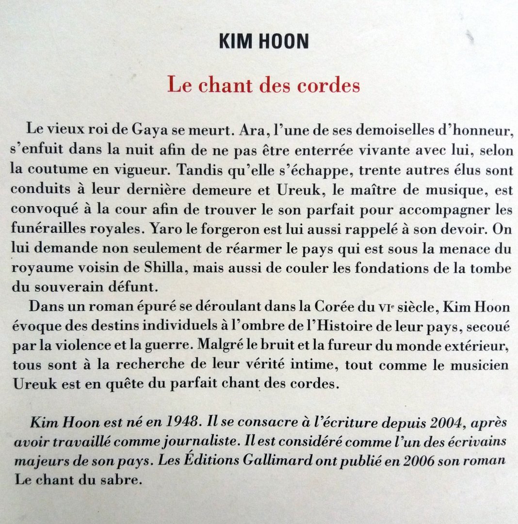 Hoon, Kim - Le chant des cordes (FRANSTALIG)