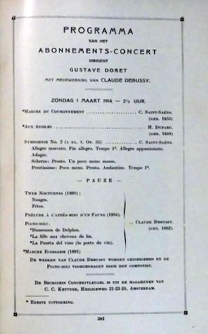 Concertgebouworkest: - [Concertgebouw Amsterdam. Programma 1913/14] N.V "Het Concertgebouw". Geïllustreerd programma (Serie A) der concerten Seizoen 1913-1914