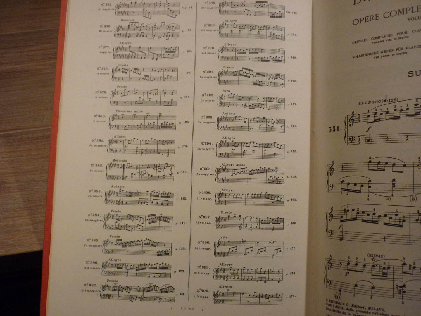 Scarlatti; Domenico (1685–1757) - Opere Complete Per Clav. Vol. 8; Suites No. 351 - 400; Voor Klavecimbel (of piano); Editor: Alessandro Longo