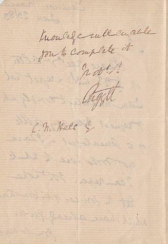 ARGYLL, George CAMPBELL, 8th Duke of - Autograph Letter Signed to C.N. Hale, dated 'Cannes France/ Jan 23/83'.