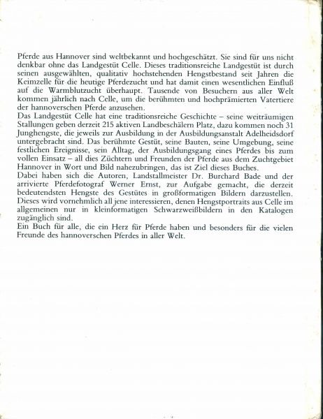 Bade, Burchard en Ernst, Werner - Das Landgestüt Celle und seine Hengste