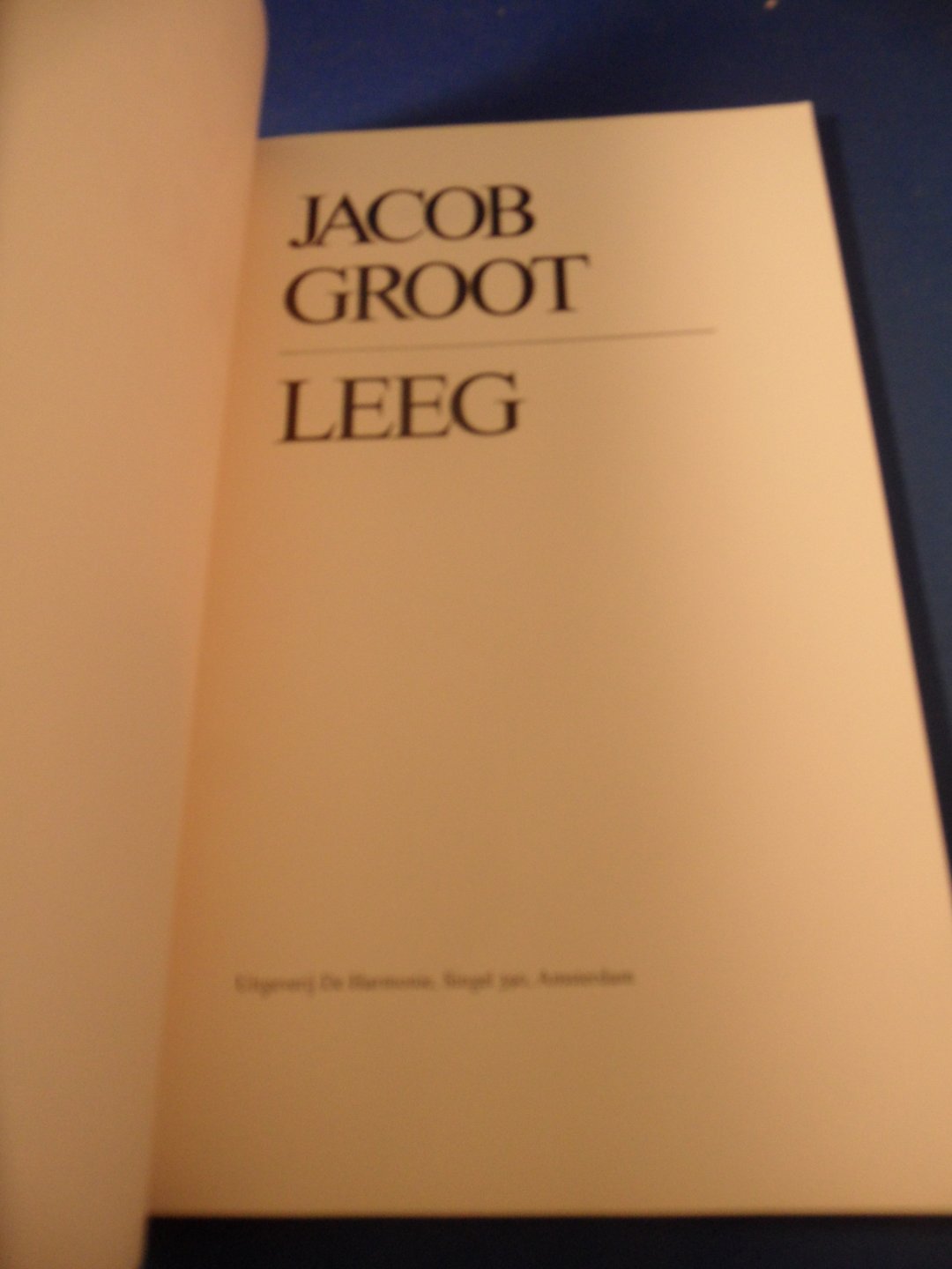 Groot, Jacob - Leeg