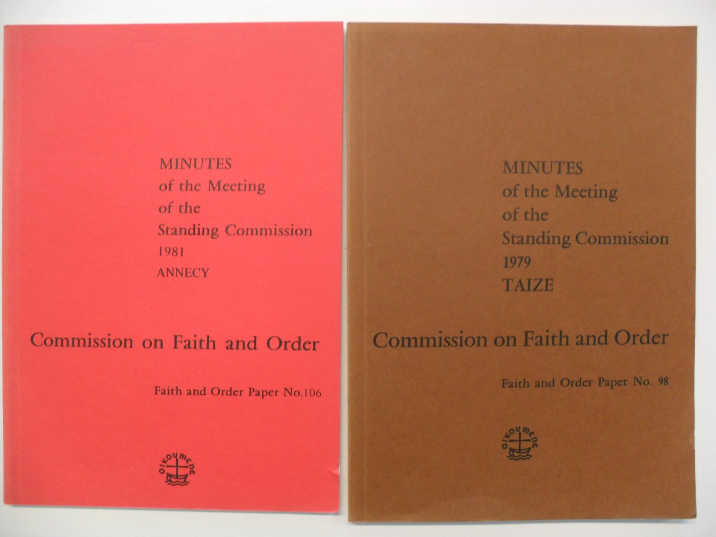 red. - Minutes of the meeting ot the Standing Commission 1979 Taize + 1981 Annecy