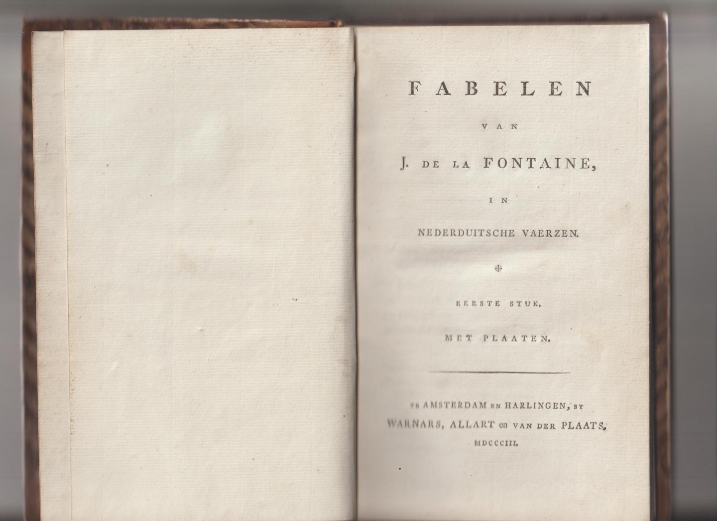 Fontaine, J. de la - Fabelen van J. de la Fontaine in Nederduische vaerzen