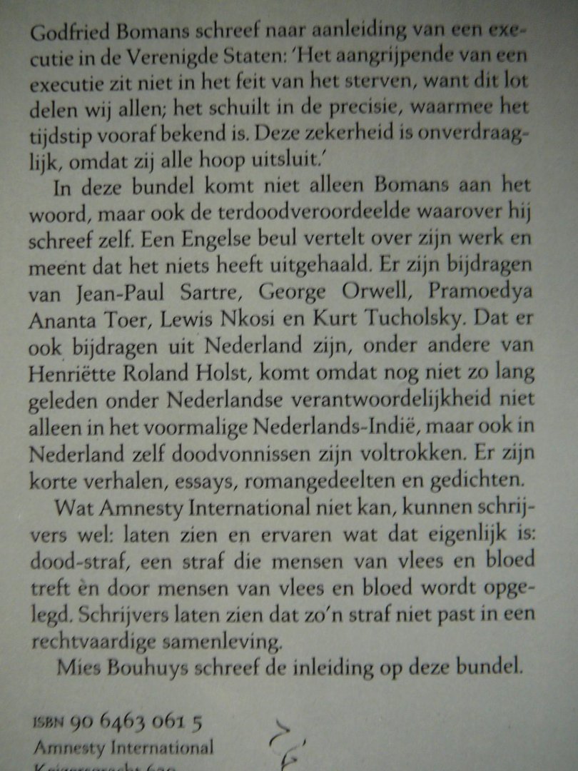 - De ceremonie van de laatse adem; een selectie fragmenten in proza en poëzie rondom het thema doodstraf - De ceremonie van de laatse adem; een selectie fragmenten in proza en poëzie rondom het thema doodstraf
