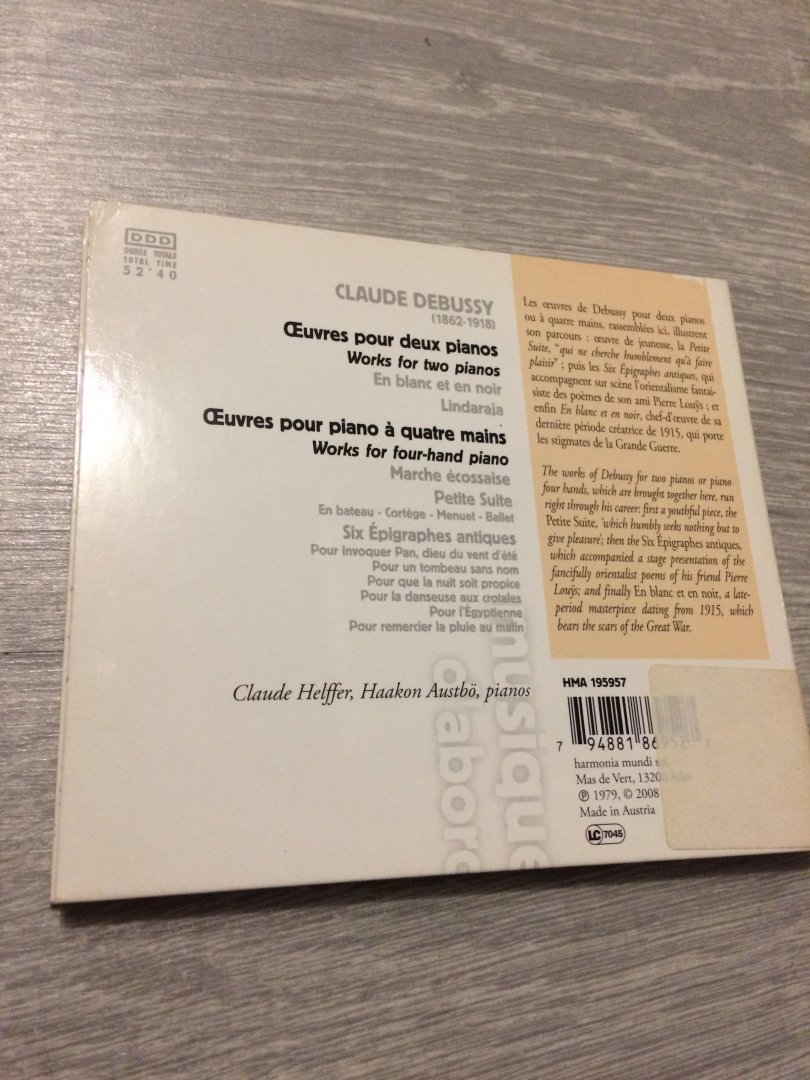 Claude Debussy,Claude Helffer,Haakon Austbo - Oevres pour deux pianos