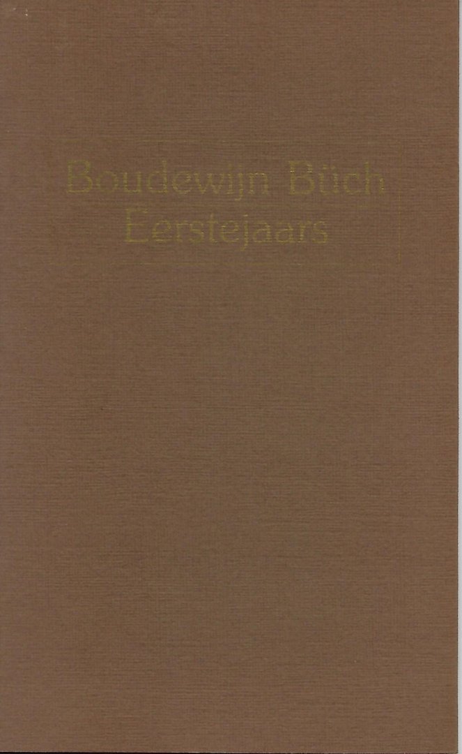 Büch, Boudewijn - Eerstejaars