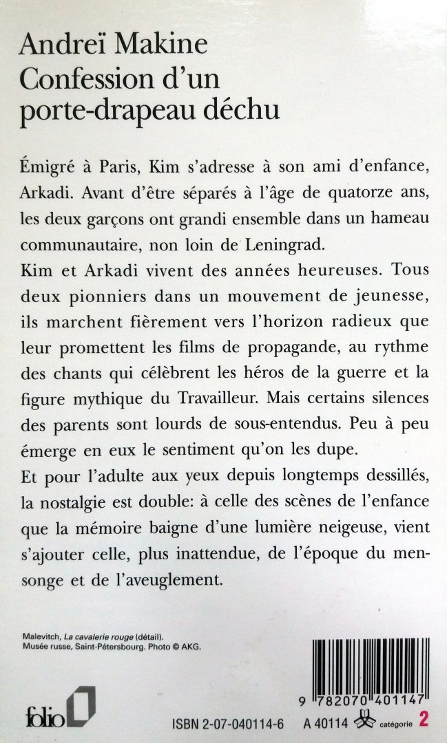 Makine, Andrei - Confession d'un porte-drapeau déchu (FRANSTALIG)
