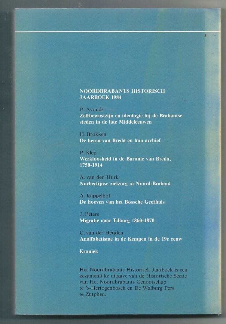 Diverse zie scan - Noordbrabants Historisch Jaar boek 1984