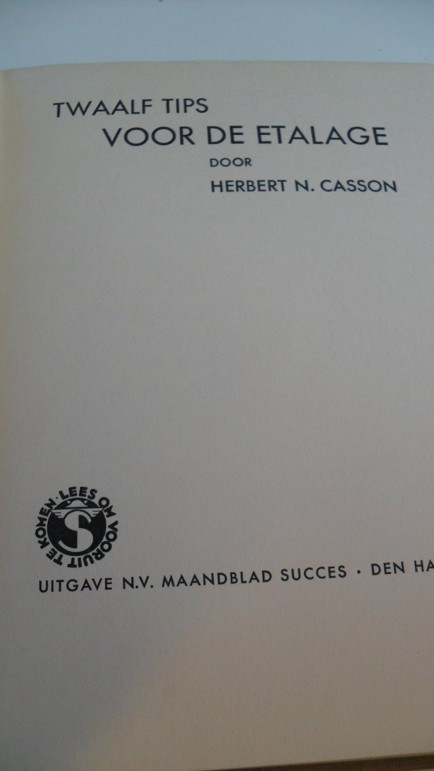 Casson Herbert N. - 12 Tips voor de etalage