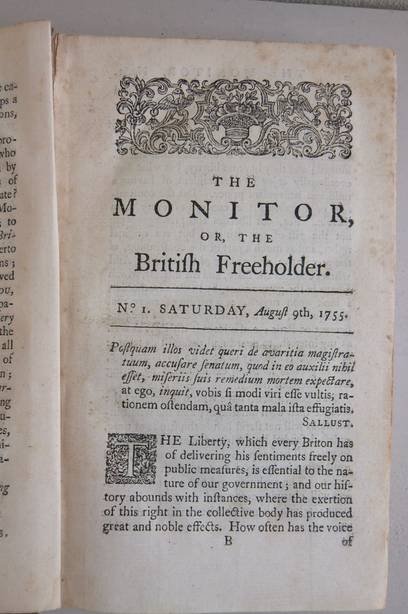 N.n.. - The Monitor: or British Freeholder. From August 9, 1755, to July 31, 1756, both inclusive.