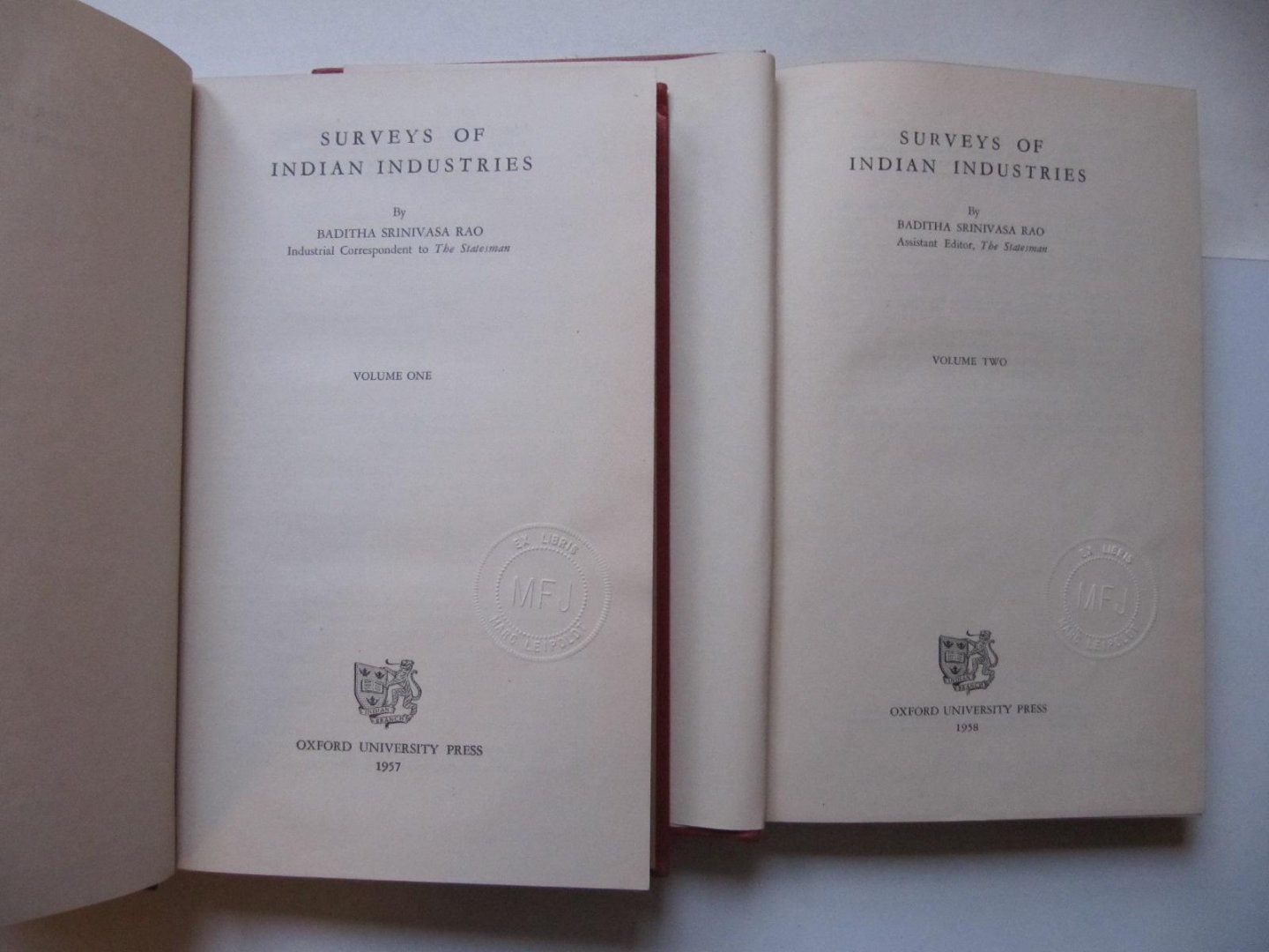 Baditha Srinivasa Rao - Surveys of Indian Industries, vol 1 and 2