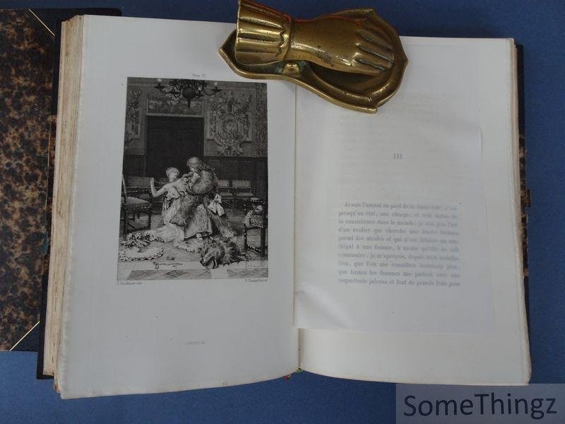 Théophile Gautier / Charles de Lovenjoul (notice bibliographique). - Mademoiselle de Maupin. Double amour. Réimpression textuelle de l'édition originale. Avec 18 compositions de E. Toudouze, gravées par Champollion. [N° 366 de 500 exemplaires.]
