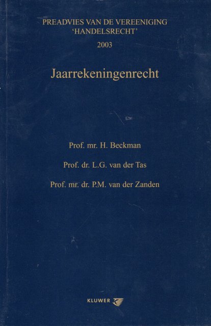 Beckman, H., L.G. van der Tas & P.M. van der Zanden. - Jaarrekeningenrecht.
