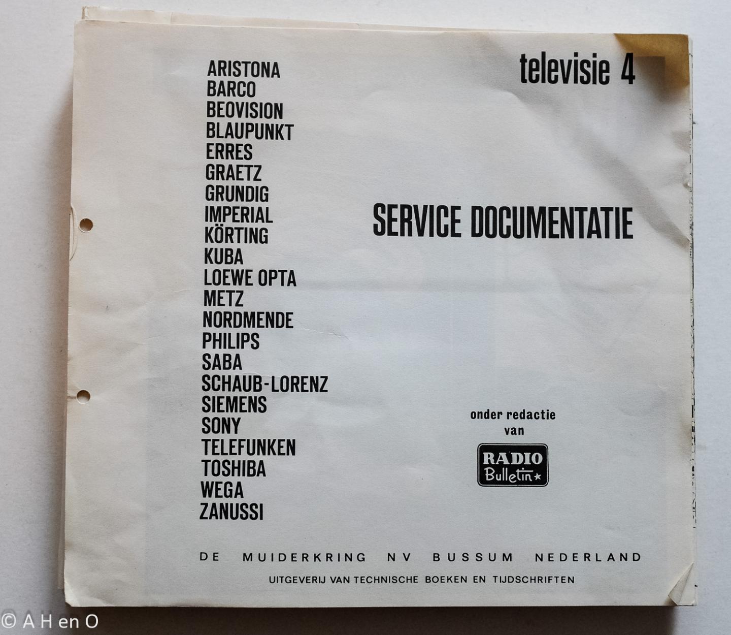  - Service documentatie - Televisie 4 - onder redactie van Radio Bulletin