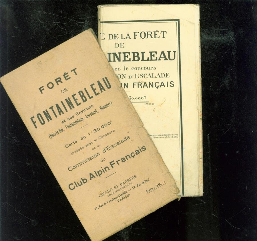 Girard et Barrère (Paris). Auteur du texte - Carte de la foret de Fontainebleau dressee avec le concours de la Commission d'Escalade du Club Alpin Français