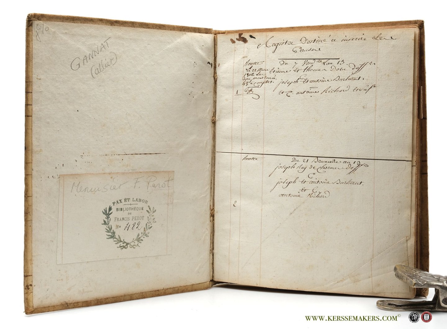 Manuscript - Book-keeping: - (Book-keeping). Gannat, (Allier), 1806-1811. 60 pages French text with 'Registre' and copies of letters of an enterprise at Gannat. Manuscript - Book-keeping: - (Book-keeping). Gannat, (Allier), 1806-1811. 60 pages French text with 'Registre' and copies of letters of an enterprise at Gannat.