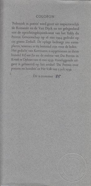 Kettmann jr. en E. du Perron, G. - Polemiek in poezie