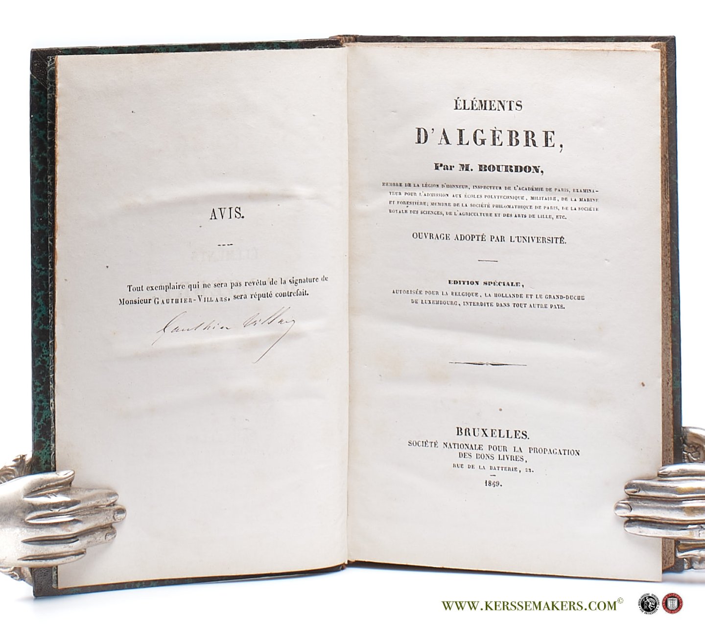 Bourdon, M. - Elements d'Algebre.