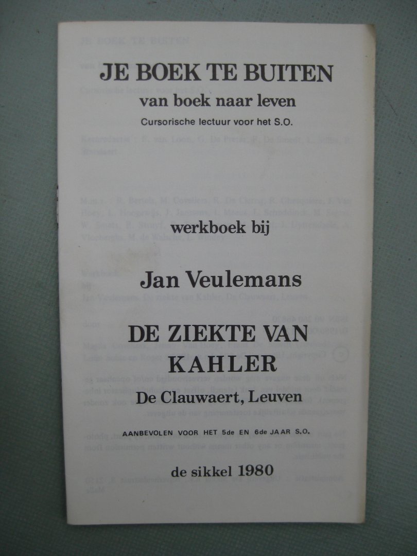 Veulemans, Jan - De ziekte van Kahler.