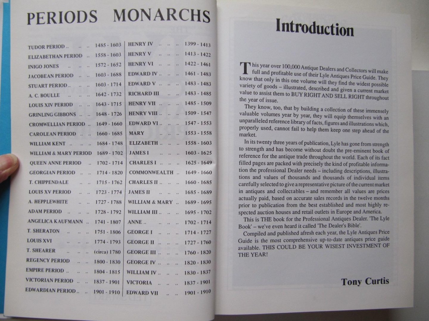 Tony Curtis - The Lyle-official review Antiques Price Guide 1993