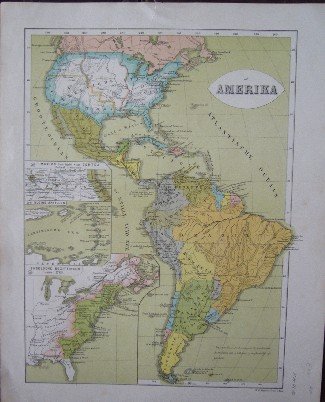antique map. kaart. - Amerika (America).