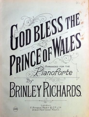 Richards, Brinley: - God bless the Prince of Wales. Arranged for the pianofore by Brinley Richards