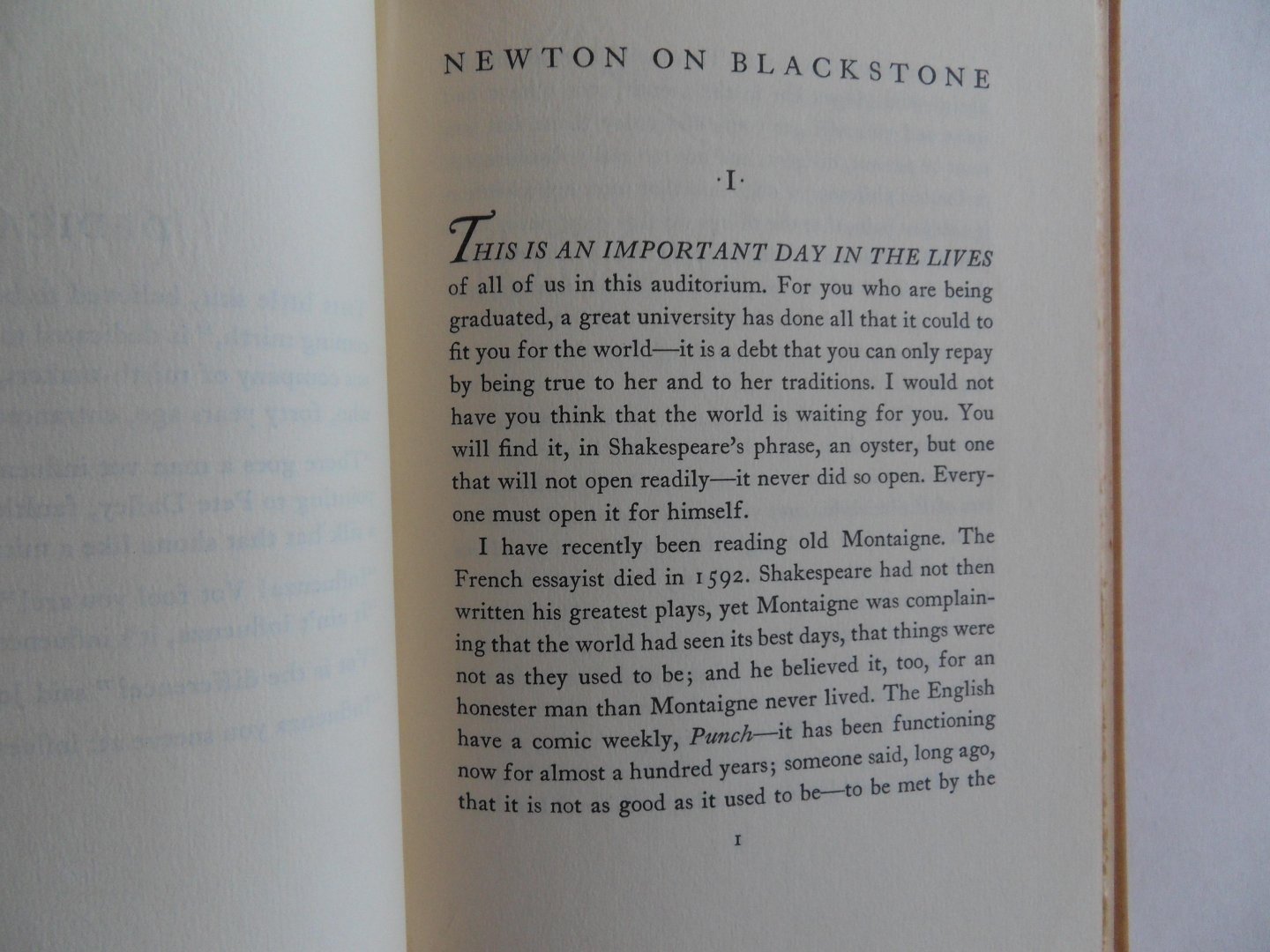 Newton, A. Edward. [ SIGNED by the author under the colophon ]. - Newton on Blackstone. [ only printed once in 2000 copies - numbered 1515 ].