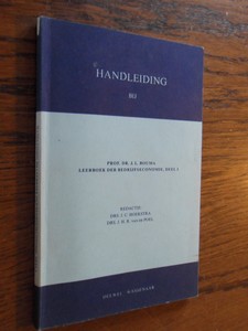 Hoekstra, J.C; Poel, J.H.R. vd - Handleiding bij leerboek der bedrijfseconomie deel 1 van Prof Dr J.L. Bouma