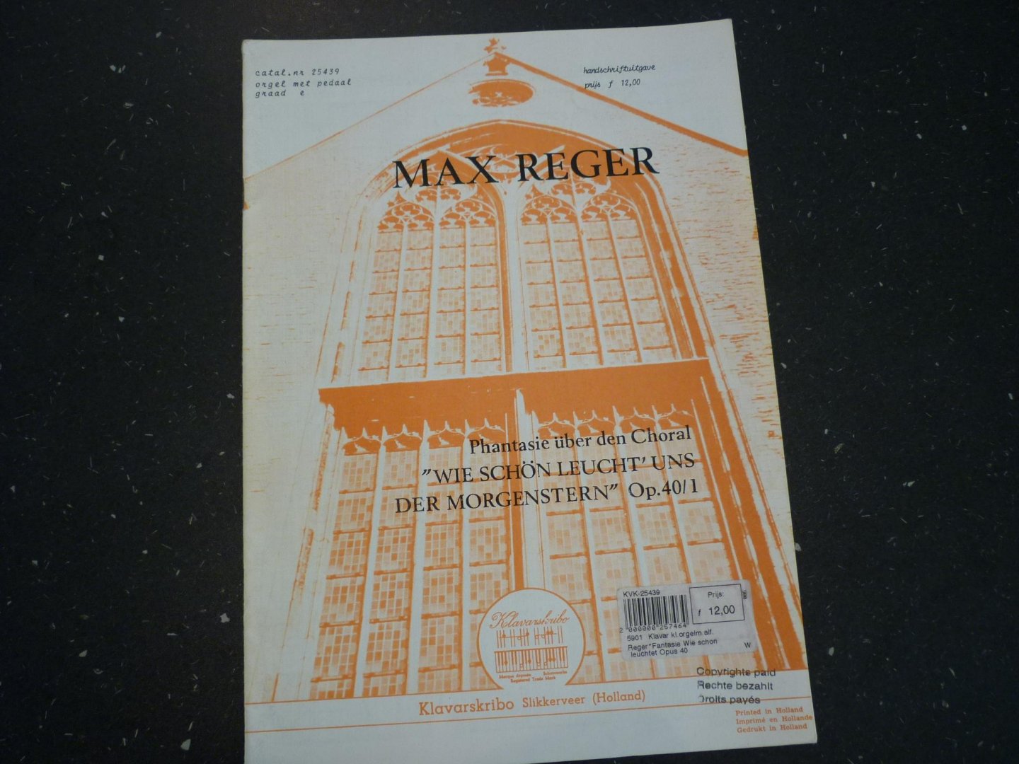 Reger; Max - Phantasie Choral "Wie shon leucht' uns der Morgenstern" Op.40/1  /  Klavarskribo