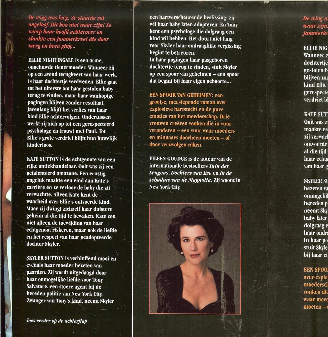 Goudge, Eileen.  Vertaling Annet Mons  Omslagontwerp Julie Bergen  Omslagdia's  ABC Press/The Image Bank - Een spoor van Geheimen