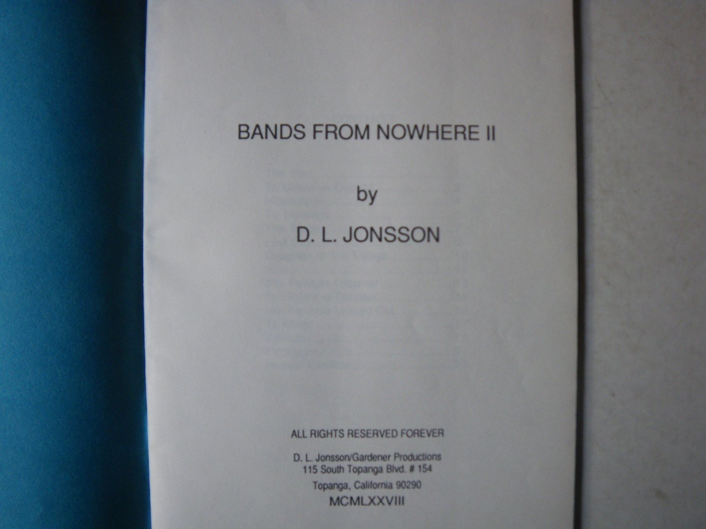 Jonsson D.L. - bands from nowhere II by d.l.jonsson