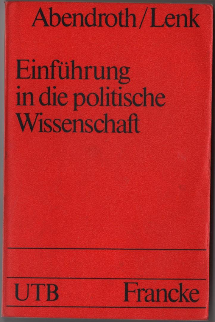 Abendroth / Lenk - Einführung in die politische Wissenschaft, 1968