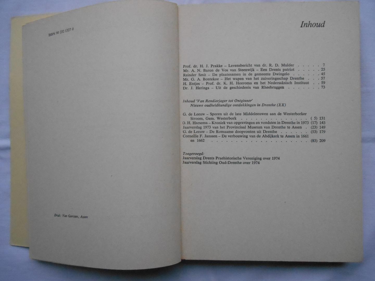 Diverse auteurs - Nieuwe Drentse Volksalmanak - Cultureel jaarboek voor Drenthe - 1975