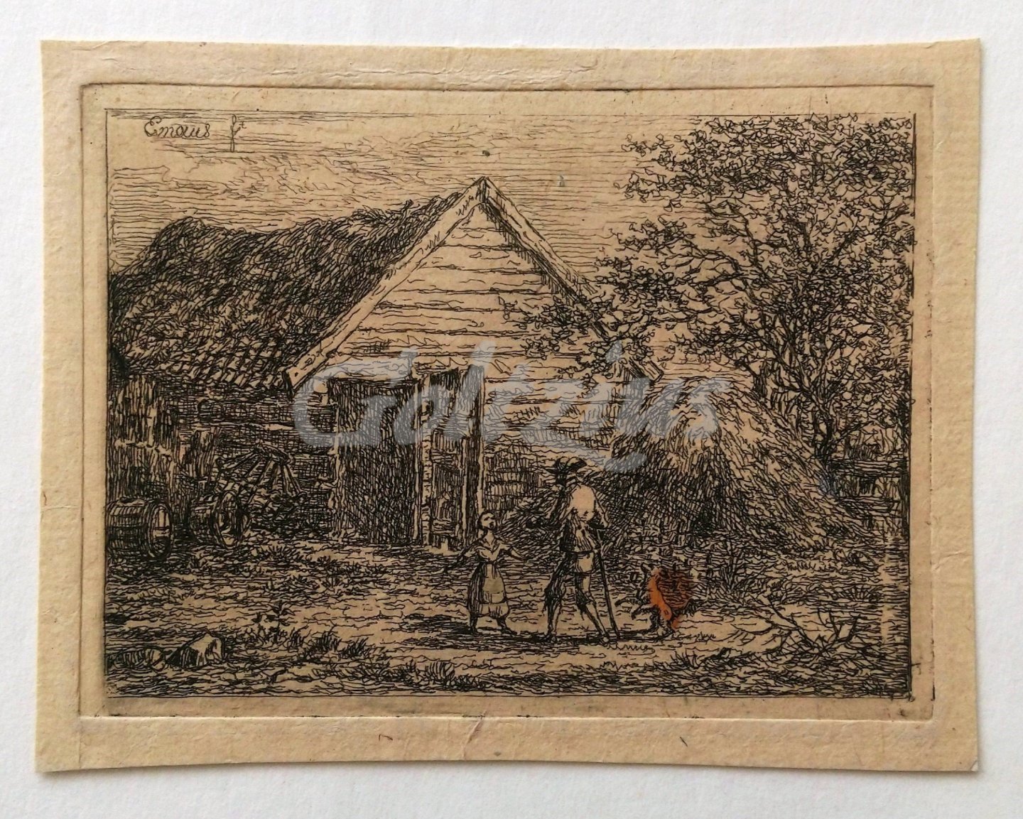 EMAUS DE MICAULT, GERARDUS, - Hunter outside a barn