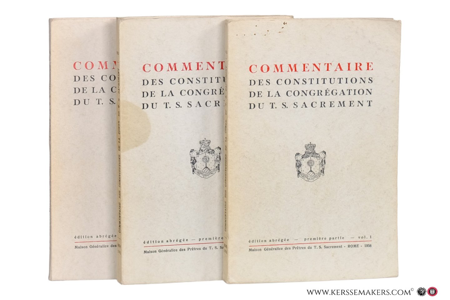 Nunez, E. C. - Commentaire des constitutions de la Congrégation du T.S. Sacrement. Edition abrégée. [ 3 volumes ].